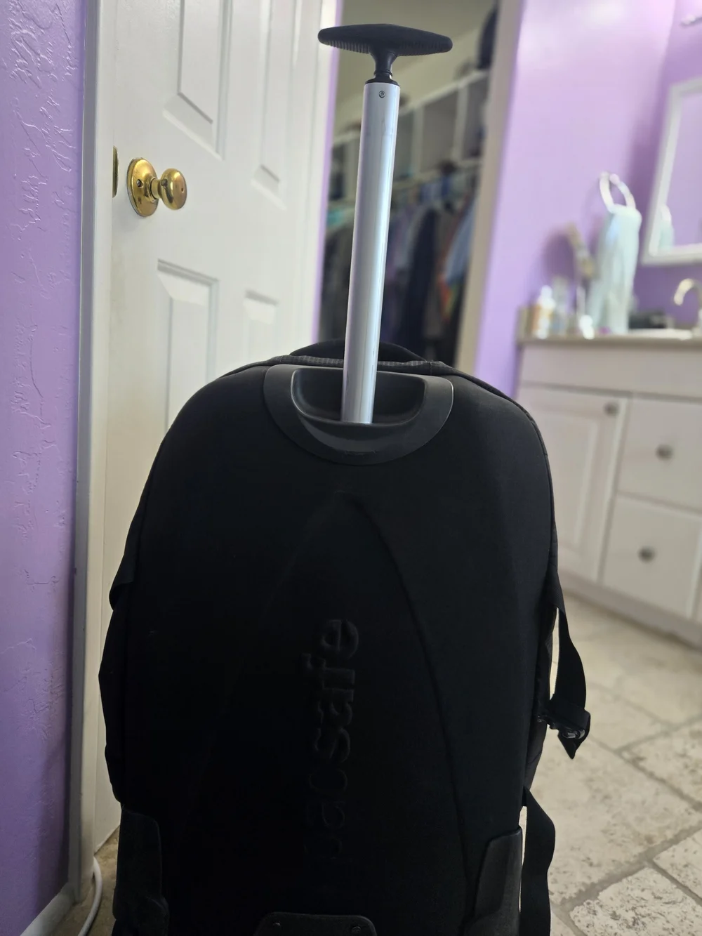 Black Rolling Backpack - Travel Carry-On